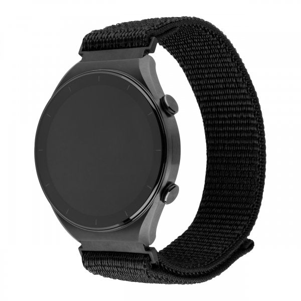 Fast Samsung Galaxy Watch 22mm Armbånd Nylon Sporty Rem Sort