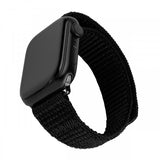 Fastmonteret Apple Watch 44/45/46mm Armbånd Nylon Sporty Rem Sort