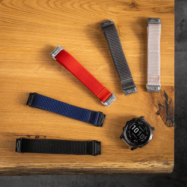 Fastgjort Garmin QuickFit 22mm Armbånd Nylonrem Rød