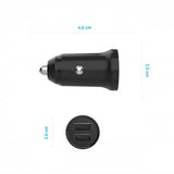 Fast minibiloplader med Lightning-kabel 1m 15W Sort