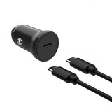 Fast billader med USB-C-kabel 1m 20W PD Sort