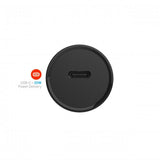 Fast billader med USB-C-kabel 1m 20W PD Sort