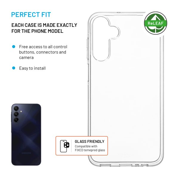 Fixed Samsung Galaxy A15 Cover ReStory Transparent
