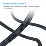 Fixed Kabel 2i1 USB-C/Lightning 60W 3m Sort