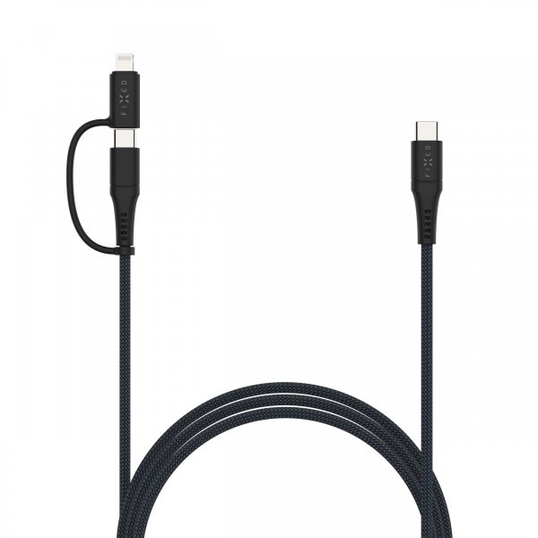 Fixed Kabel 2in1 USB-C/Lightning 60W 2m Sort