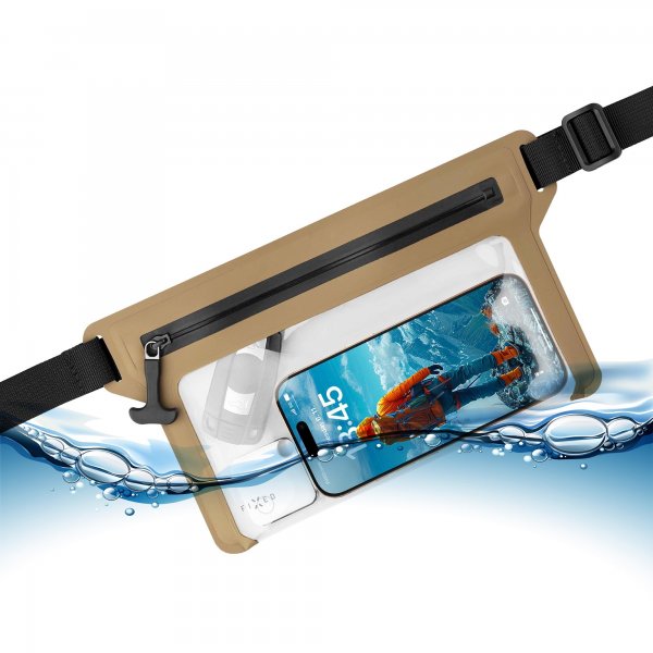 Fixed Vandtæt Etui til Mobiltelefon Dry Belt Khaki