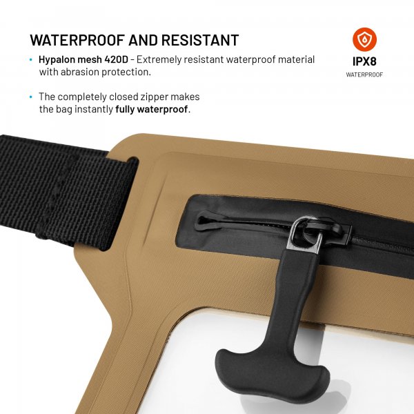 Fixed Vandtæt Etui til Mobiltelefon Dry Belt Khaki