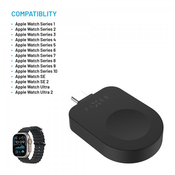 Fixed Oplader Apple Watch USB-C Sort