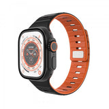 Fastmonteret Apple Watch 42/44/45/46mm Armbånd Silikone Magnetisk Rem Sort