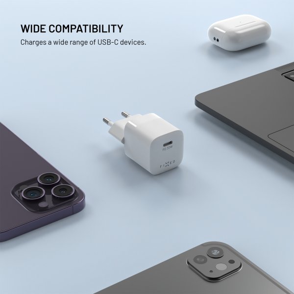 Fixed Laddare Mini PD 30W GaN USB-C Hvid