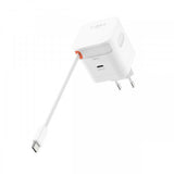 Fixed GaN65 Oplader med udtrækkeligt USB-C Kabel 65W