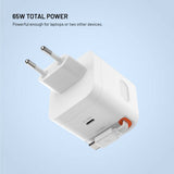 Fixed GaN65 Oplader med udtrækkeligt USB-C Kabel 65W