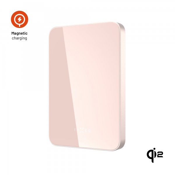 Fixed MagSafe Powerbank MagZen 5 Crystal Qi2 Lyserød