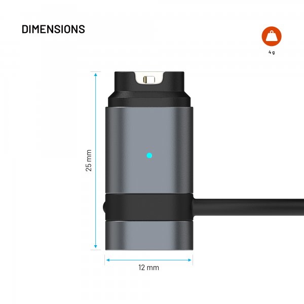 Fast Garmin Smartwatch Opladeradapter USB-C Sort