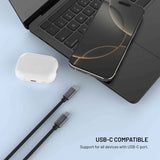 Fast USB-C kabel med Smartwatch-opladning 1.5m Sort