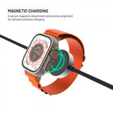 Fast USB-C kabel med Smartwatch-opladning 1.5m Sort