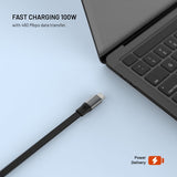 Fixed Udtrækkeligt Kabel USB-C 100W 1m Sort