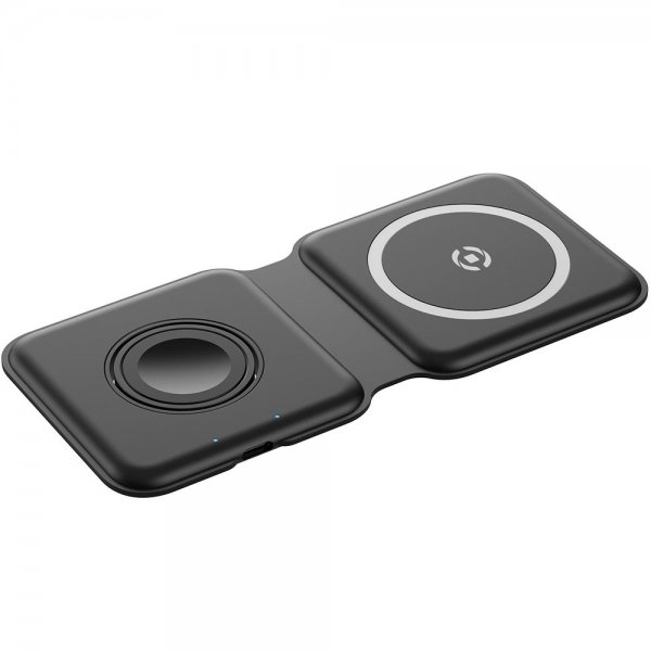 Celly Trådløs Oplader 2 i 1 Foldbar Trådløs Oplader 15W MagSafe