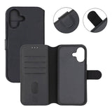 Rvelon iPhone 17 Etui 4 Kortlommer Aftageligt Cover Sort