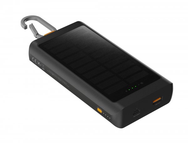 Xtorm Powerbank med Solcelle og Lommelygte Go2 10 000 mAh 15W Sort