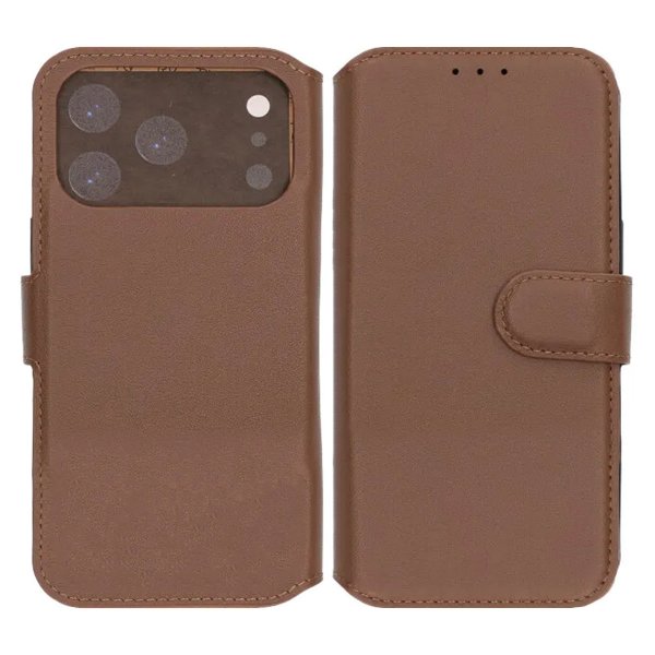 Rvelon iPhone 17 Pro Etui Ægte Læder Brun