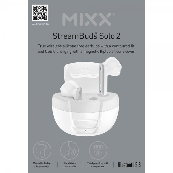 Mixx Hovedtelefoner StreamBuds Solo 2 TWS Hvid