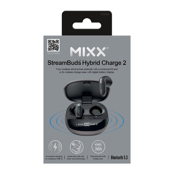 Mixx Trådløse Hovedtelefoner StreamBuds Hybrid Charge 2 Sort