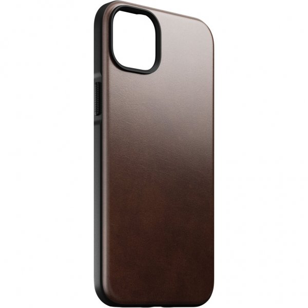 Nomad iPhone 14 Plus Cover Modern læderetui Horween Rustic Brown