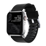 Nomad Apple Watch 44/45/46mm/Apple Watch Ultra Active Band Pro Sort med Sølv Hardware