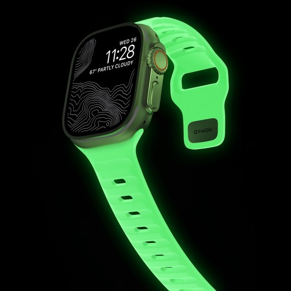Nomad Apple Watch 44/45/46mm/Apple Watch Ultra Rem Sport Band Glow 2.0