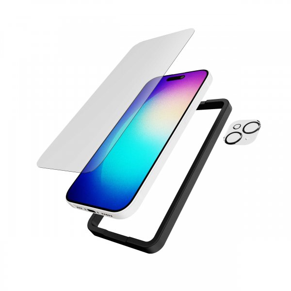 Tech21 iPhone 15 Skærmbeskyttelse og Kamerabeskyttelse Impact Glass Sæt