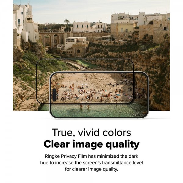 Ringke iPhone 16 Pro Skærmbeskyttelse Easy Slide Privacy 2-pak