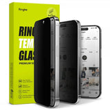Ringke iPhone 15 Pro Max Skærmbeskytter Privacy Hærdet Glas Installationsramme