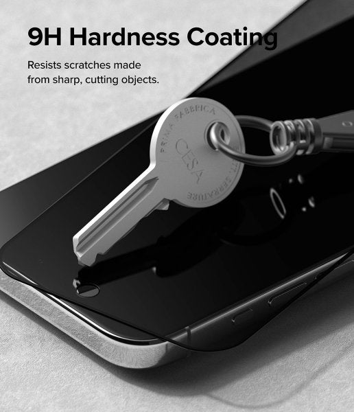 Ringke iPhone 15 Pro Skærmbeskyttelse Privacy Hærdet Glas Installationsjig