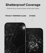 Ringke iPhone 15 Pro Skærmbeskyttelse Privacy Hærdet Glas Installationsjig