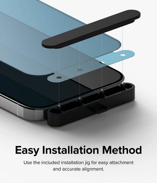 Ringke iPhone 15 Pro Skærmbeskyttelse Privacy Hærdet Glas Installationsjig