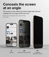 Ringke iPhone 15 Skærmbeskytter Privacy Tempered Glass Installation Jig