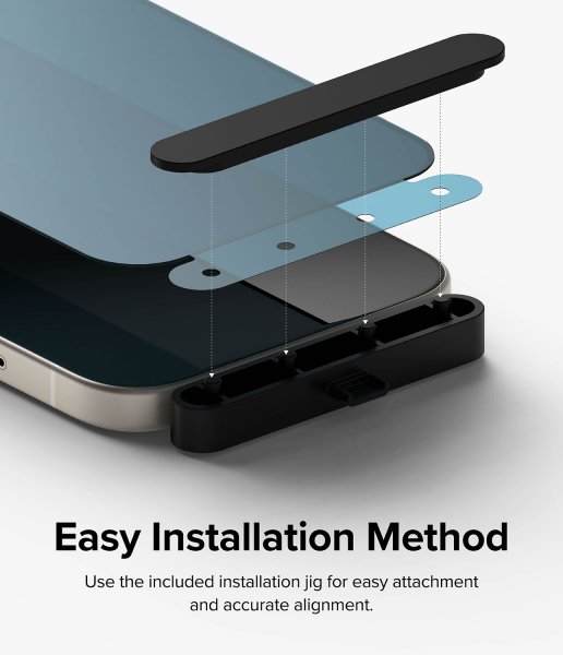 Ringke iPhone 15 Skærmbeskytter Privacy Tempered Glass Installation Jig