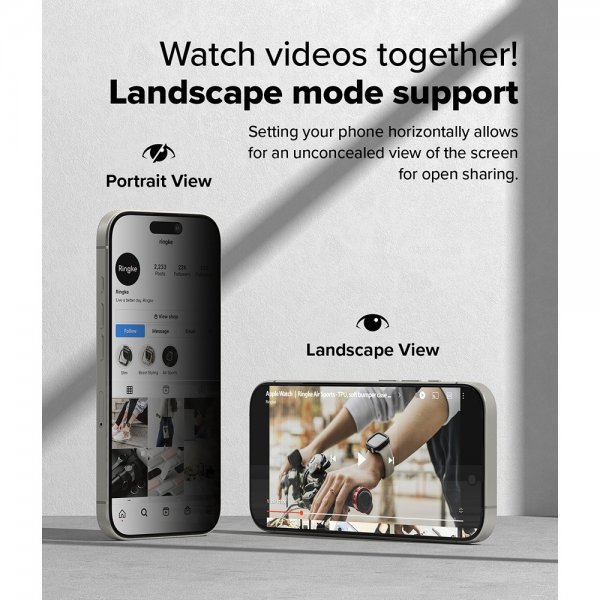 Ringke iPhone 16 Pro Max Skærmbeskyttelse Easy Slide Privacy 2-pak
