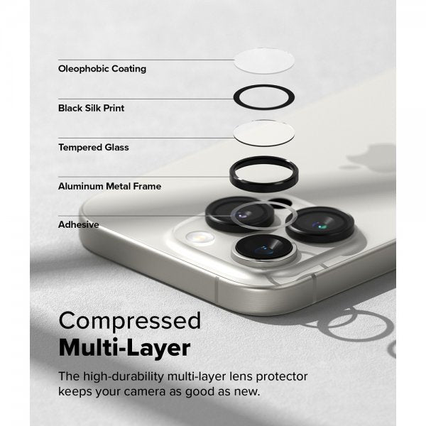 Ringke iPhone 16 Pro/iPhone 16 Pro Max Kamerabeskyttelse Kameralinse Ramme 2-pak