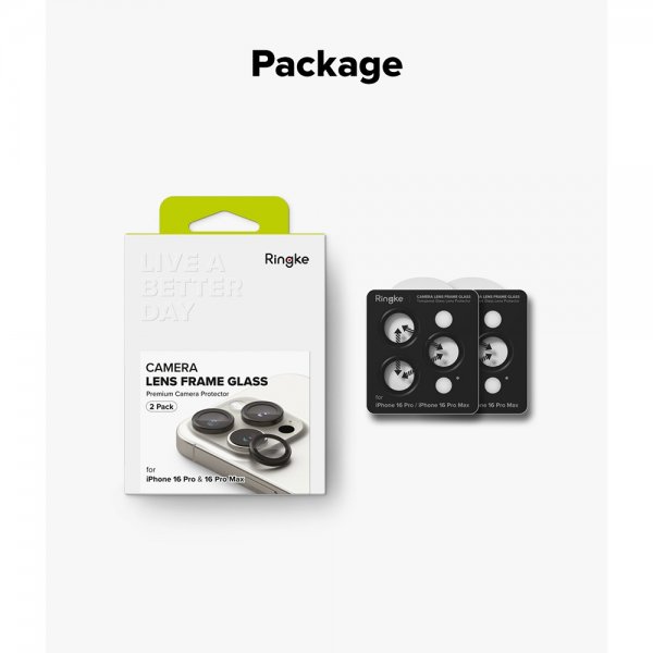 Ringke iPhone 16 Pro/iPhone 16 Pro Max Kamerabeskyttelse Kameralinse Ramme 2-pak