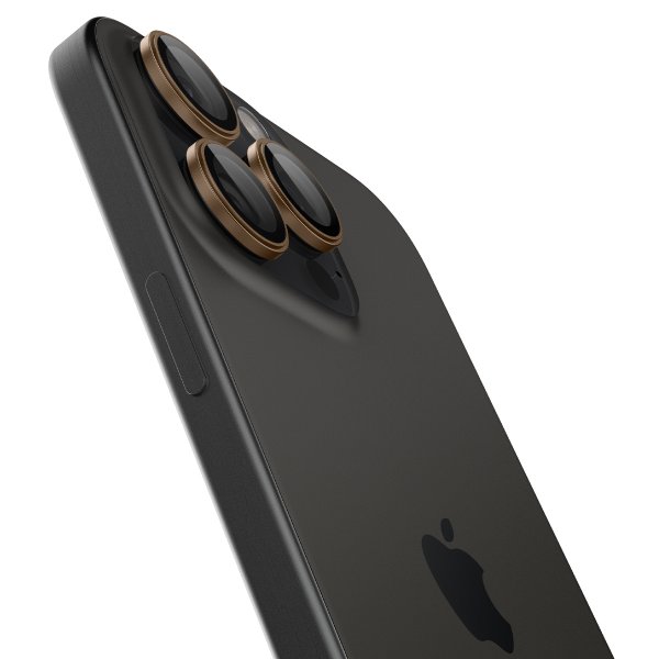 Spigen iPhone 16 Pro/Pro Max/17 Pro/Pro Max Kamerabeskyttelse GLAS.tR EZ Fit Optik Pro 2-pak Desert Titanium
