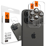 Spigen iPhone 16 Pro/Pro Max/17 Pro/Pro Max Kamerabeskyttelse GLAS.tR EZ Fit Optik Pro 2-pak Desert Titanium