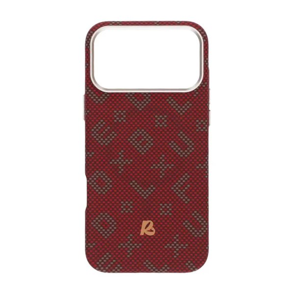 iPhone 17 Pro Max Cover Aramidfiber MagSafe Tekst Rød