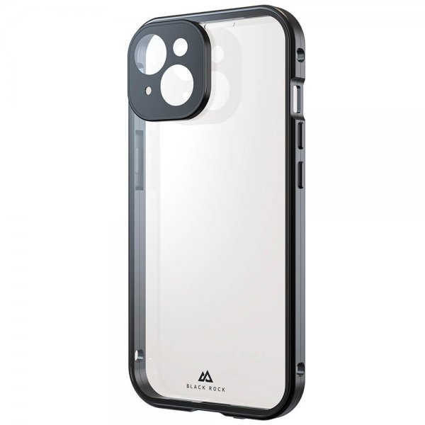Black Rock iPhone 15 Cover 360 Glass Transparent Sort