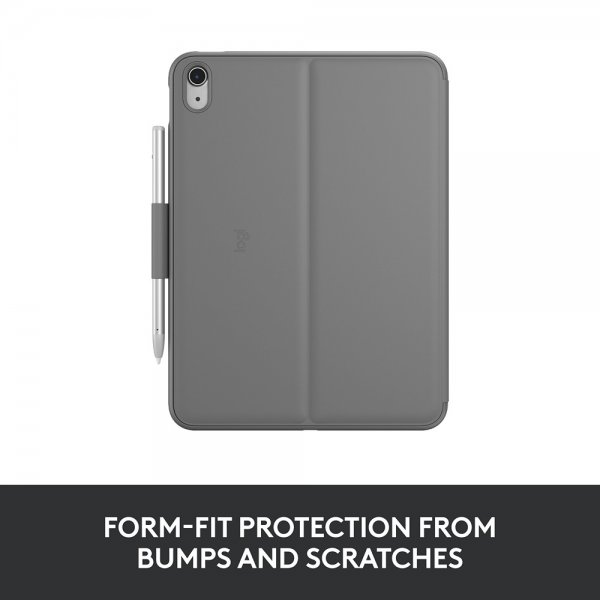 Logitech iPad 10.9 (gen 10)/iPad 11 (A16) Cover med Tastatur Slim Folio Oxford Grey Nordic