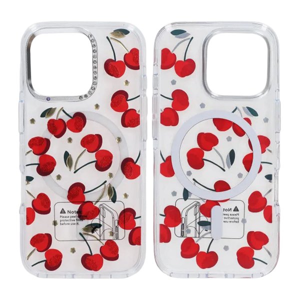 iPhone 16 Pro Max Cover Mønster MagSafe Kirsebær