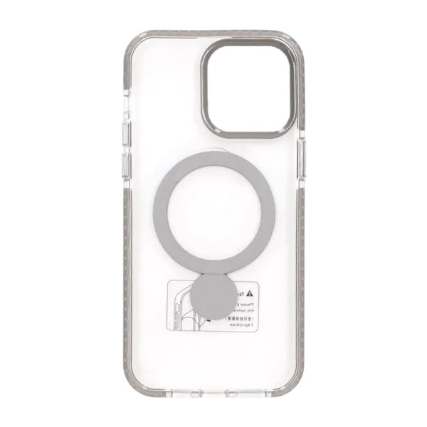 iPhone 15 Pro Cover Ringstativ MagSafe Sort Transparent