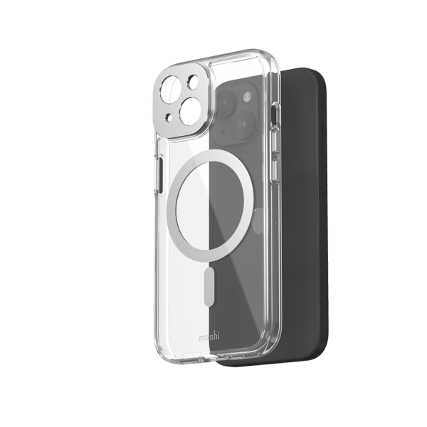 Moshi iPhone 15 Cover iGlaze MagSafe Luna Silver