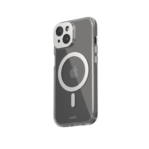 Moshi iPhone 15 Cover iGlaze MagSafe Luna Silver